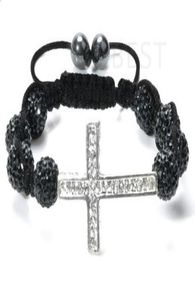 billig!NEU! 10 mm schwarze Mikro -Pave -CZ Disco -Kugel -Perlen Armreifen Omn Frauen Crystal Shamballa Armband Schmuck Großhandel Hotsale4880485