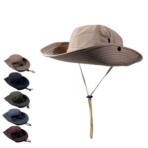 Chapéus de aba larga balde de secagem rápida visores para homens e mulheres chapéus de pesca ao ar livre Q240427
