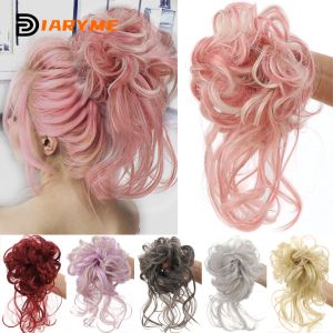 Chignon Chignon Chignon Synthesis Hair Bun Chignon Hairsy Ressy Curly Chignon Hairpieces Pink Fake Hair With Elastic Band Hair Wigs for W