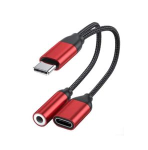 2 in 1 Lade- und Audio -C -Kabel Cables Headphones Jack -Adapter -Anschlusskabel 3,5 -mm -Aux -Kopfhörer für USB -Kabel Android -Telefone
