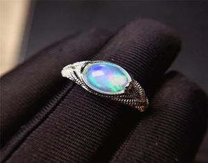 Leechee opal ring 79mm natural colorful gemstong jewelry for women birthday gift real 925 Solid Sterling Silver ship1525441