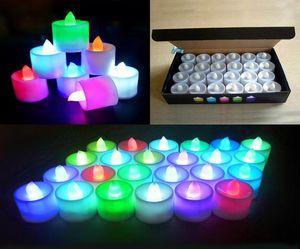 24pcsset LED Candle Lights Festival Celebração Electric Fake Candle Blickering Batter