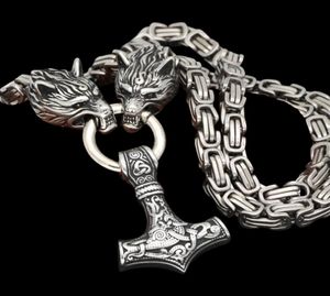 Punk Nordic Viking Never Fade Men Collane in acciaio inossidabile Accessori per rune del lupo celtico pendente della catena del re amuleto gioiello amuleto y5017818