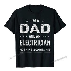 Męskie koszulki Jestem ojcem i elektrykiem. Zabawny prezent dla ojców męskich. Camisas nadaje się do klasycznych koszulek męskich. T-shirty bawełniane to nowe J240426