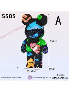 Transformation Toys Robots desenho animado Moc Big Mega Bearbrick Violento Bear sombrio urso micro modelo 13500 Mini Bloco de edifícios Puzzle Toy Giftsl2404