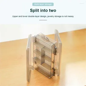 Storage Bags Craft Box Organizer 10 Grid Double-sided Transparent Portable Plastic Earring Jewelry Beads Bin Nail Art Mini