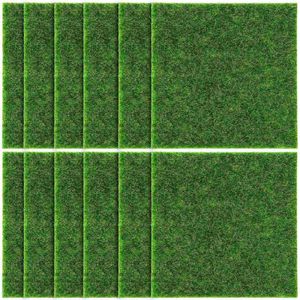 Dekorativa blommor 12 PCS Artificial Moss Grass Tiles Faux Simulation Mini Decor Plants Fake False