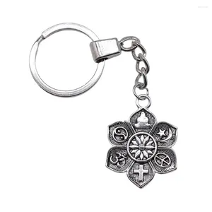 Keychains 1st Religion Buddha Cross Om Taoist Peace Islam Rings Material Smycken Tools Diy Ring Size 30mm