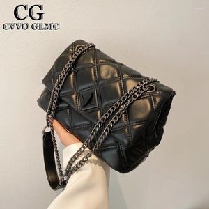 Omuz Çantaları CVVO GLMC Nakış İpliği Küçük PU Deri Crossbody 2024 Kadın Lüks Trend Zincir Çantaları