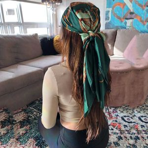 Bandanas Durag Seiden Haarschal Damen Sommer Satin Kopftuch Foulard Bandana Cheveux Soft Ausschnitt Kopftuch 240426