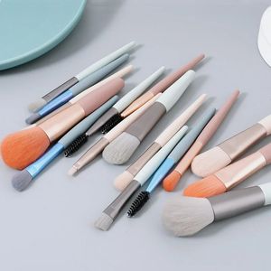 8st Portable Makeup Borstes Set With Face Eye Lip Eyeshadow Eyebrow Comb Eyelash Spoolies Foundation Powder Mask Brush Tools for Beauty