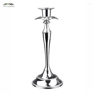 Candle Holders 26cm/10.5'' Metal Silver/Gold Plated Stand Zinc Alloy High Quality Pillar For Wedding Event Portavelas Candelabra