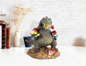 Sobald Dinosaurierstatuen statuette Gnome essen Skulptur von Garten Ornamenten von Vintage Garden Statuette Lawn Decoration Yard5324925