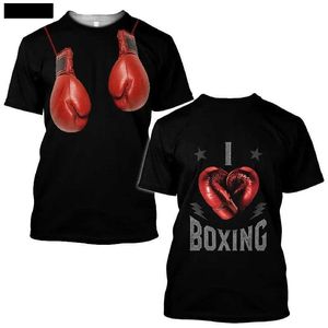 Herr t-shirts boxning träning t-shirt snabb torr lös casual sport tuff killen stil män rund hals kort ärm överdimensionerad bekväm klädxw