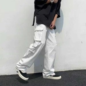 Men's Pants Casual mens multi pocket quick drying workwear with straight wide legs solid color casual pants casual pants daily clothingL2404