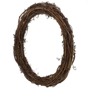 Dekorativa blommor Jul Vine Wreath Garland Diy Supply Rustic Wedding Decor Accessory Floral Wreaths Fract Door Xmas Rattan Ring Frame