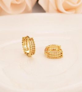 Women039s okrągły Hoop Huggie Kolczyki 18 K Fine Yellow Gold Gf Mode Carring Męs