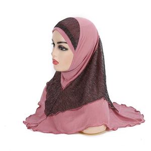 Bandanas Durag H076 Youth Girls Medium Size 65 * 60cm Prayer Headband Muslim Headband Islamic Headband 240426