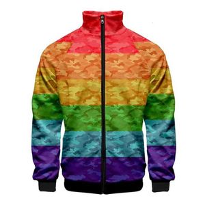 Mens Hoodies Sweatshirts Coats Free LGBT Flag 3D Printed Zipper Jackets Long sleeved Mens Jackets Fashion Clothing Mens Casual Hoodies Mens Coats 240425