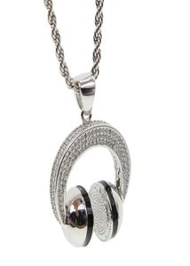 Music DJ Cuffie Collane a pendente a ciondolo Silver Color Chain Men Women Hip Hop Jewelry Rock Auricolare Collana amanti delle catene regalo1468769