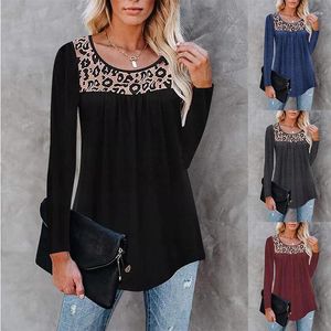 Frauen T -Shirts Volalo 3xl Tops für weibliche 2024 Fashion Ladies Kleidung Blusas Damen Full Sleeve Rüsche Loose Tunika Bluse Hemd