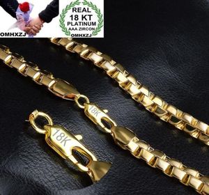 Omhxzj Chains Whole Personality Moda Man Male Party Wedding Gift Gold 8mm Box Chain 18kt Golds Chans Colar NC1508609584