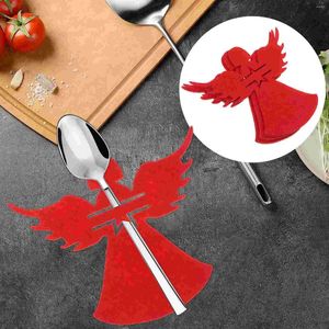 Dinnerware Sets Dining Table Cutlery Bag Party Utensil Holder Festival Desktop Covers Christmas Xmas Angel Tableware Bags Decorations Shaped