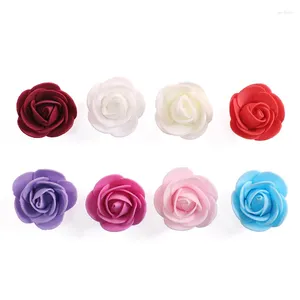 Dekoratif Çiçekler Bir 3cm Pe Köpük Yapay Çiçek Oyuncak Ayı Rose Buket Ev Düğün Dekorasyonu Çelenk Sahte F Sahte F