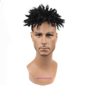 Mens short hair dirty braid patch personalized thunder ghost screw wig