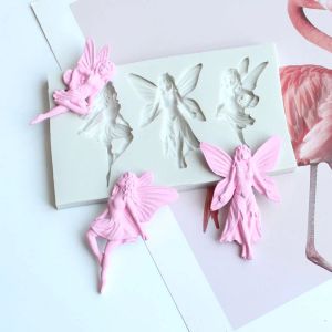 Moulds 3D Little Fairy Shape Silicone Fondant Mold Kitchen DIY Cake Baking Decoration Candy Dessert Chocolate Mould Clay Plaster Tool