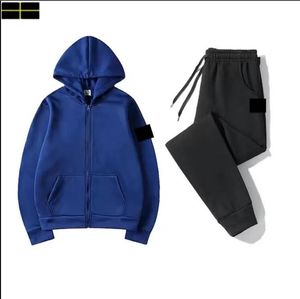 Taş Ceket Adası Erkek Kadın Günlük Takip Terzi Bahar Sonbahar Erkekler Setleri Düz Renkli Spor Giyim Marka Hoodie Pantolon Giyim Moda 2 Parçası Set Spor Takımları V10