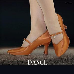 Танцевальные туфли Top Ballroom Dancing Latin Flash Satin Shoes Spring с Diamond Deep Skin Skin Discount BD 139