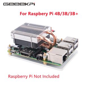 Pads Geeekpi New LowProfile Ice Tower Typeb CPU Cooling Fan 4010 Heatsink Cooler for Raspberry Pi 4 B / 3B+ / 3B