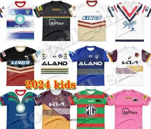 2024 Kids Penrith Panthers Dolphins Rucby Jerseys Eels Broncos Rabbit Titans Dolphins Sea Eagles Storm Brisbane Roosters Warrior NRL Kids 2024 Rucby Jerseys Stirts