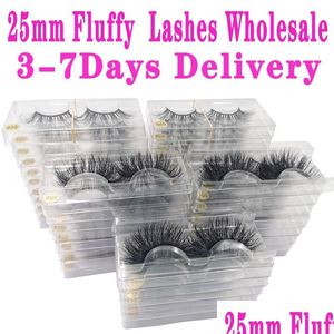 False Eyelashes Wholesale Mink 25Mm Lashes Fluffy Messy 3D Dramatic Long Natural Makeup Drop Delivery Health Beauty Eyes Dhe0J
