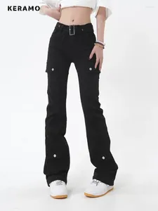 Kadınlar kot y2k harajuku sıska yüksek bel siyah harem pantolon 2024 ilkbahar yaz vintage sokak kıyafeti tarzı denim pantolon