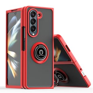 Magnetic Ring Holder Phone Case for Samsung Galaxy Z Fold 6 5 4 Fold5 Fold4 3 Hard Shell Shockproof Cover for driving cases