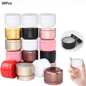 Socks 50 Pack 50ml Aluminum Candle Tin Round Candle Containers Empty Jar Storage Pot for Candle Tea with Lid Cream Cosmetic Container