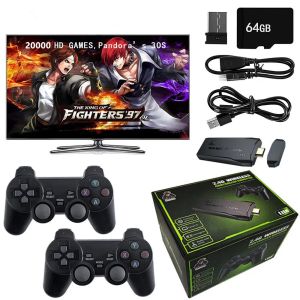 Консоль видеоигр M8 TV 2,4G Double Wireless Controller Game Stick 4K 64G 20000 Games 32GB 3800 Game Retro Games для PS1/GBA Boy Christmas Giftshipping