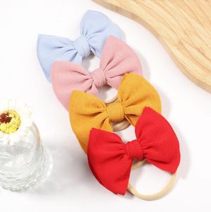 Ny Big Bow Flower Elastic Hairbands Children Girls Sweet Hair Ties Fashion Pannband Hårtillbehör Gummiband för barn Baby