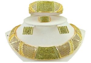 Bolenna złota biżuteria 4 sztuki Zestawy Naszyjne kolczyki pierścienie bransoletka dla biżuterii ślubnej akcesoria ślubne biżuteria ślubna T3014501233212