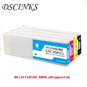 Dscinks SJIC30P BK C M Y 100% Cartuccia di inchiostro compatibile con inchiostro di pigmento da 300 ml per la stampante C7500G C7500GE con chip264u