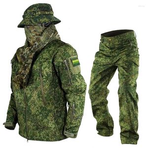 Racing Sets Camouflage Tactical Military Uniform Outdoor Winter Windproof Working Sport Suit Fleece Warm Hooded Jacket And Pants