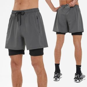 LL Męskie szorty jogi letnie sporty krótkie spodnie Szybki oddychający swobodny trening biegowy garnitur fitness swobodny i luźne dresowe koszulki z krótkim rękawem