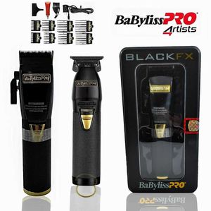 Hårtrimmer Babyiiss Pro Blackfx Barber Metal Litium T-blad Yttre lämplig för professionella barberare Q2404271