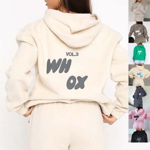 Kvinnor Tracksuits Hoodies Designer White Women Two Pieces Set Sweatsuit Autumn Female Hoody Pants With Sweatshirt Lous Lose Jumper Otfpt
