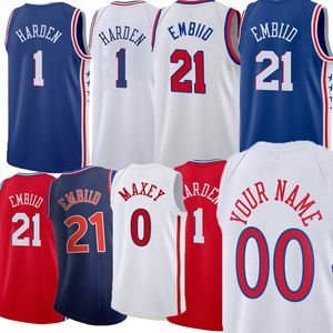 농구 Joel Embiid Tyrese Maxey Tobias Harris Nicolas Batum Buddy Hield Kyle Kyle Lowry Kelly Oubre Jr Cameron Payne Paul Reed Mo Bamba Jersey S-XXXL