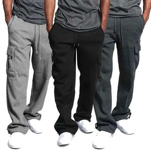 Men's Pants Mens casual pants Y2k sports pants multi pocket cargo pants hip-hop street clothing sports pants solid color pull-up sports pantsL2404