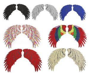 Sy Notioner Gold Silver Silver Rainbow Angel Wing Feather Sequin Sew Iron On Patches 33532 CM FÖR DRESS JEANS SHIRT DIY Applices Dec4433514