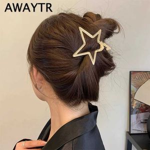 Hair Clips Barrettes Awaytr Harajuku Hollow Star Five pointed Claw Sweet and Cool Charm Trend Womens Clip Y2k Accessories